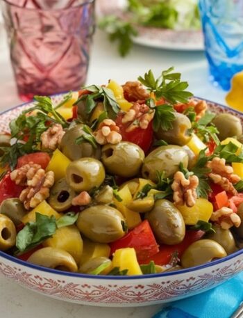 Refreshing Mediterranean Olive Salad with Lemon Dressing